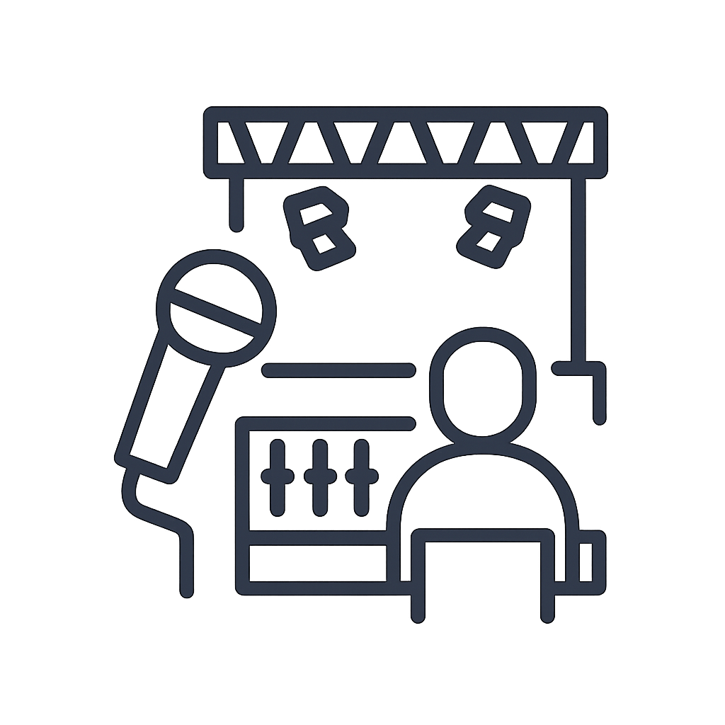 A person stands at a minute's silence stall with a microphone adjacent to it.